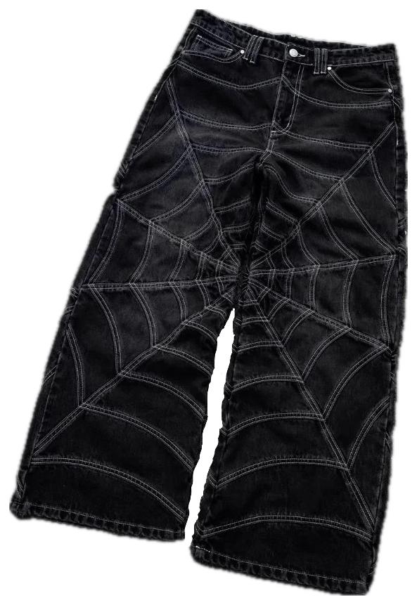 VALVE2K SPIDERWEB STITCH BAGGY JEANS