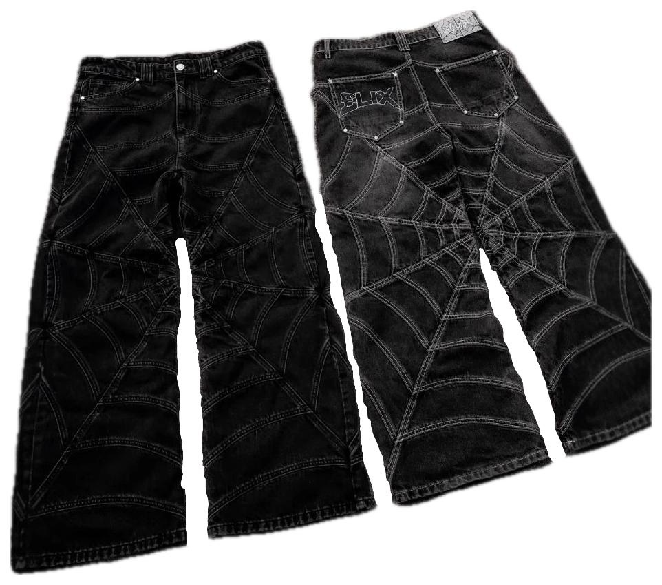 VALVE2K SPIDERWEB STITCH BAGGY JEANS