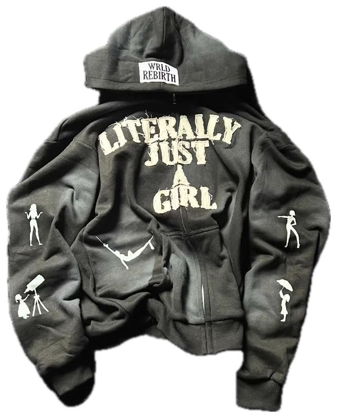 VALVE2K LITERALLY JUST A GIRL ZIP HOODIE