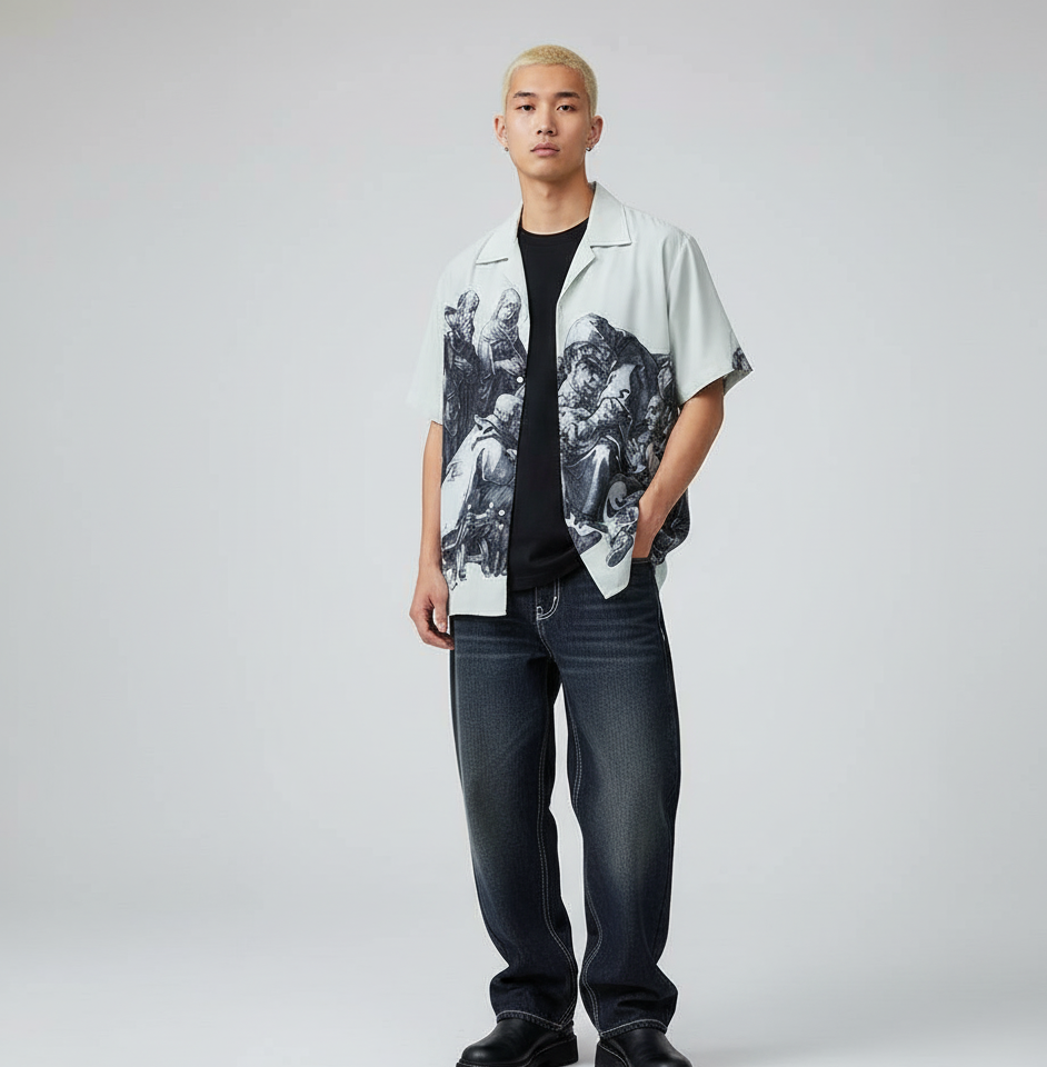 VALVE2K OLD MASTER PRINT CAMP SHIRT