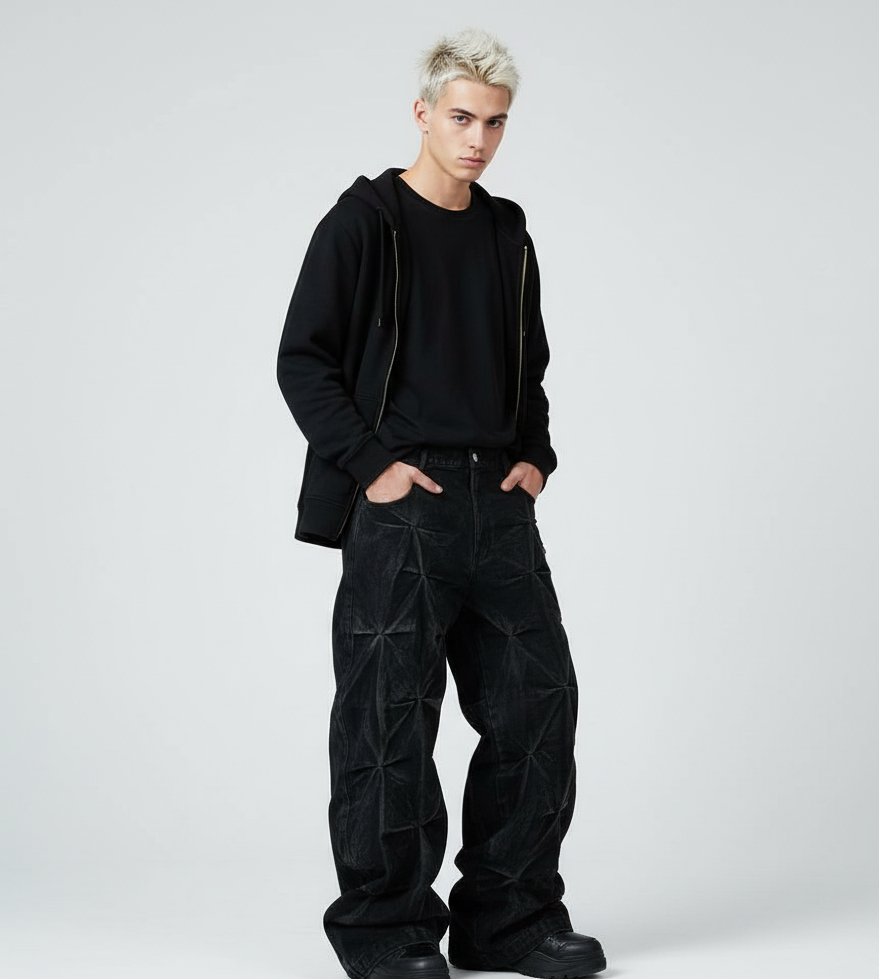 VALVE2K STARBURST PINCH BAGGY JEANS