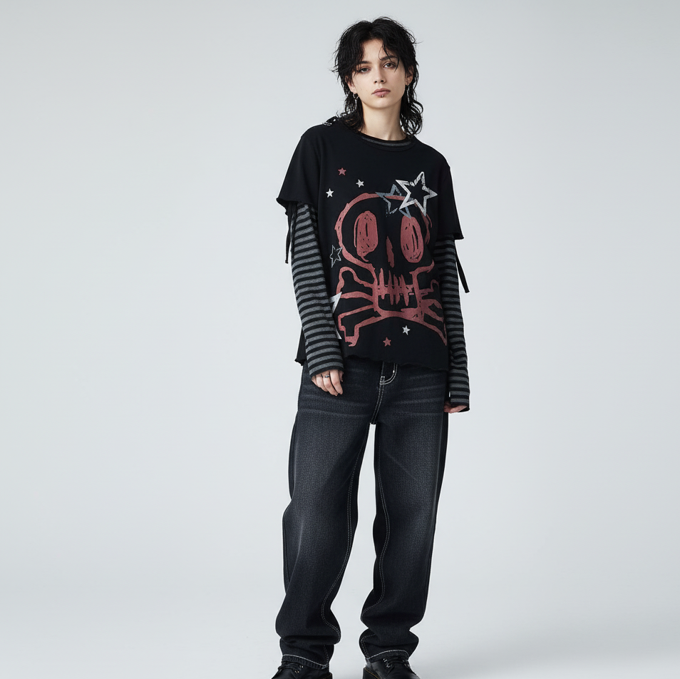 VALVE2K STAR STRIPE LAYER TEE