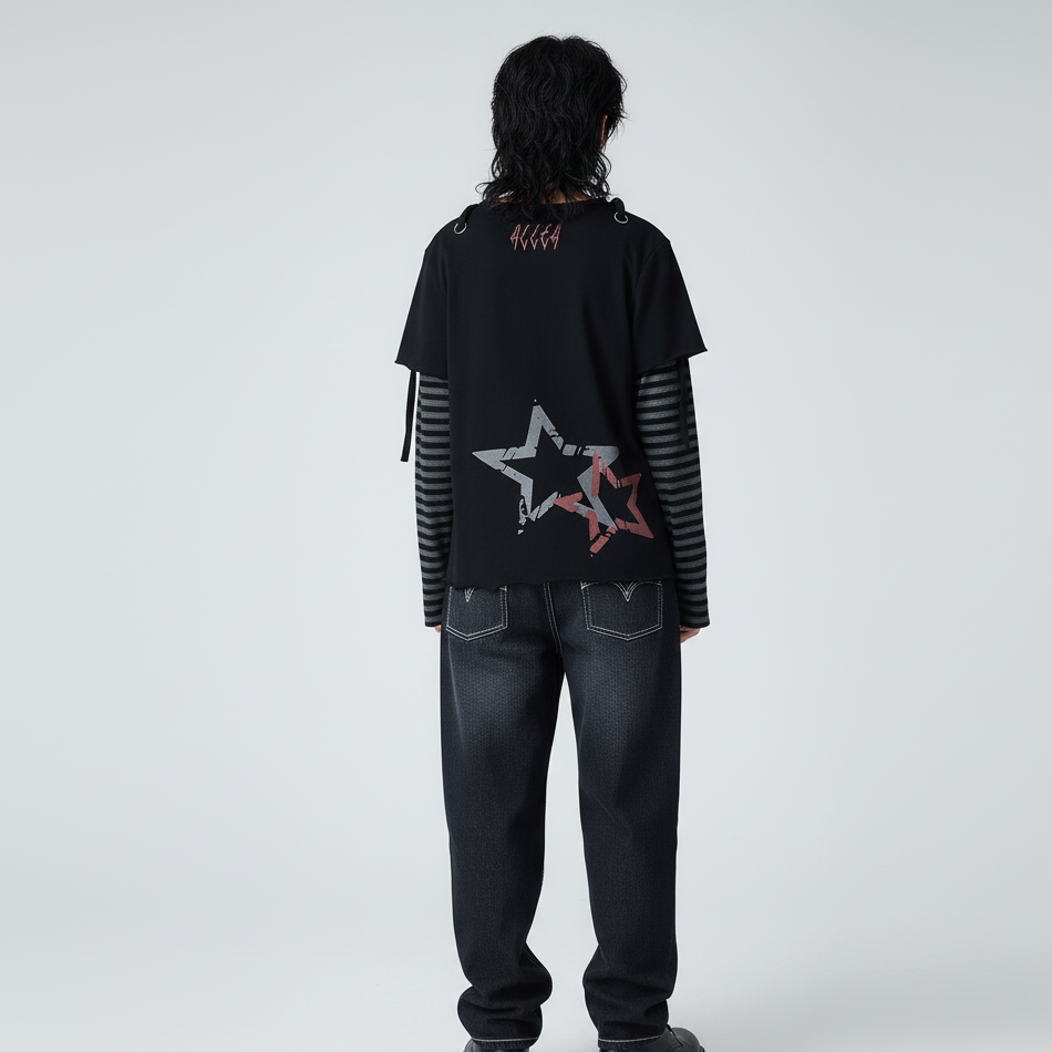 VALVE2K STAR STRIPE LAYER TEE