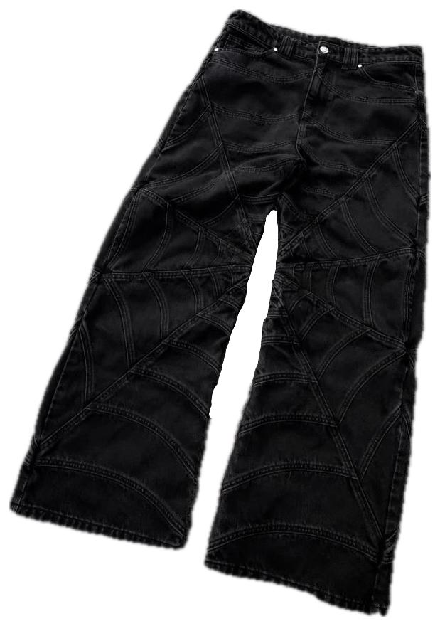VALVE2K SPIDERWEB STITCH BAGGY JEANS