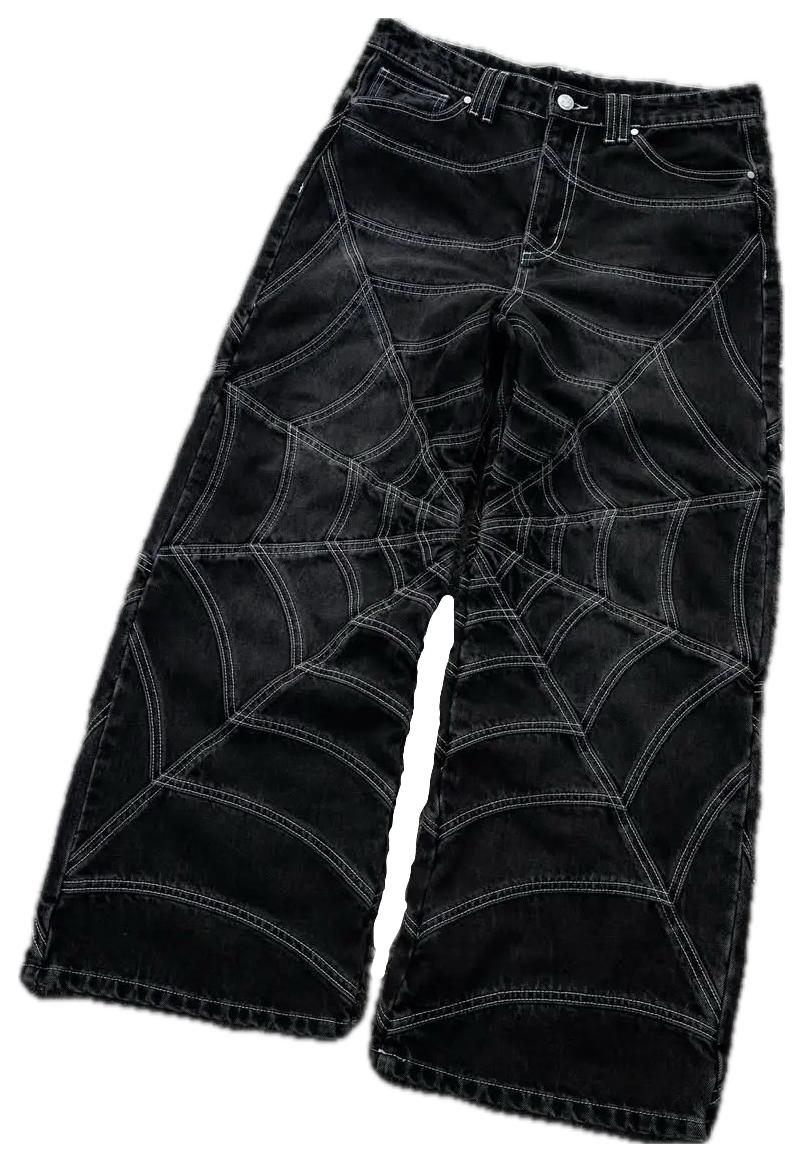VALVE2K SPIDERWEB STITCH BAGGY JEANS