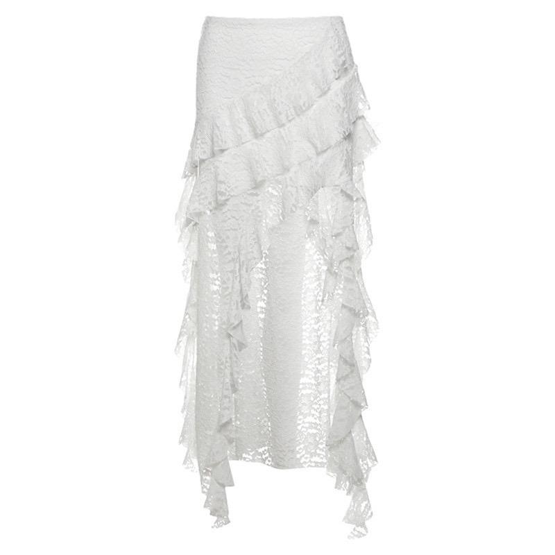 VALVE2K RAVEN LACE CASCADE SKIRT