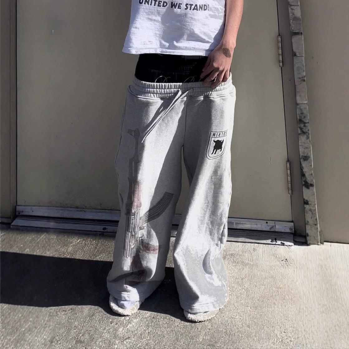 VALVE2K DOUBLE-WAIST RIFLE GRAPHIC SWEATPANTS